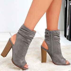 Lulu's Charcoal Heeled Boots